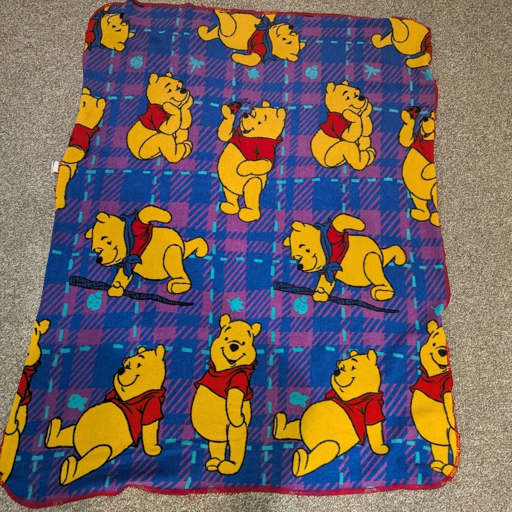 Y2K Winnie The Pooh Fleece Blanket Vintage